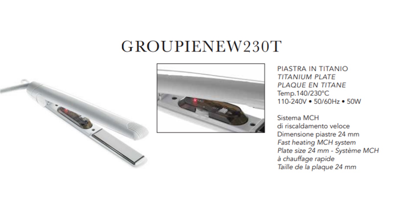 Piastra in titanio new groupie 230 T per parrucchieri UKI International - il Giornale del Parrucchiere